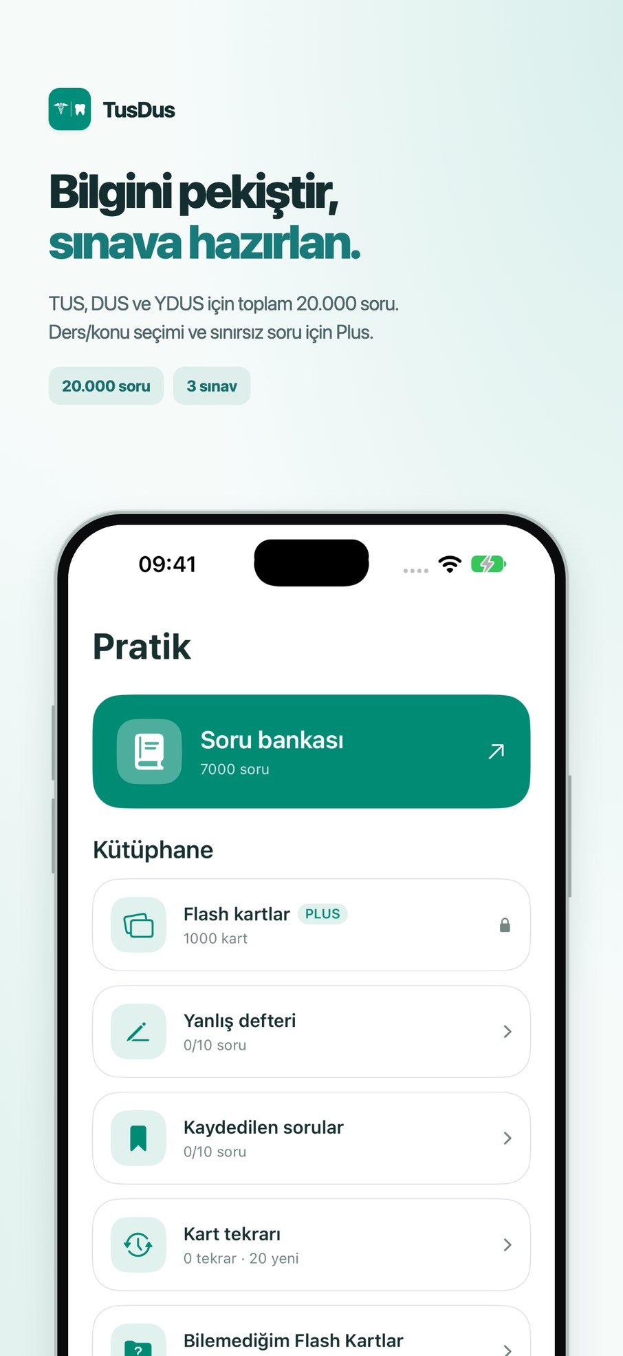 Question bank, wrong-answer notebook, saved questions and dictionary.